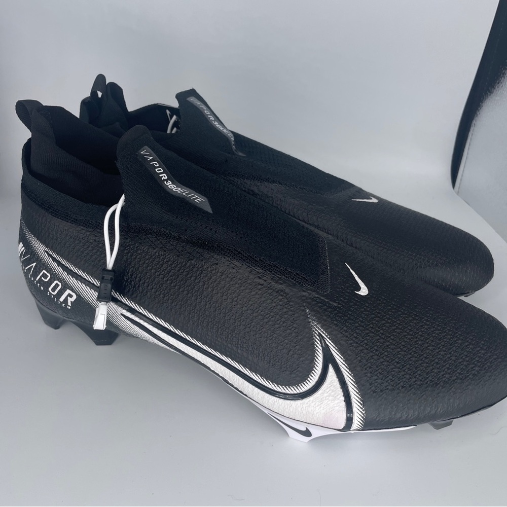 Nike Mens 14 WIDE Vapor Edge Elite 360 Flyknit Black Football Cleats CV6317-001